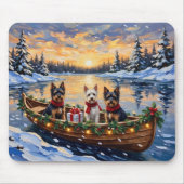 Biewer Terrier Christmas Boat Holiday Mousepad (Vorne)