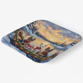 Biewer Terrier Christmas Boat Holiday Pappteller (Gewinkelt)