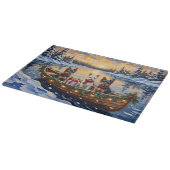 Biewer Terrier Christmas Boat Holiday Schneidebrett (Ecke)
