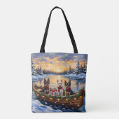 Biewer Terrier Christmas Boat Holiday Tasche (Rückseite)