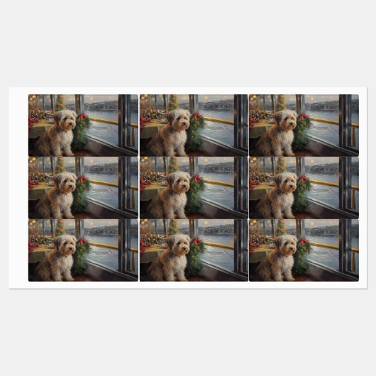 Biewer Terrier Christmas Cruise: Pawsome Holiday Etiketten (Blatt)