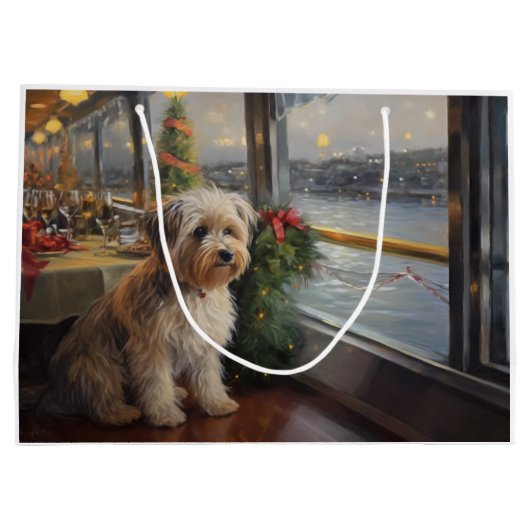 Biewer Terrier Christmas Cruise: Pawsome Holiday Große Geschenktüte (Rückseite)