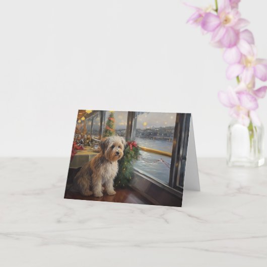 Biewer Terrier Christmas Cruise: Pawsome Holiday Karte (Orchidee)