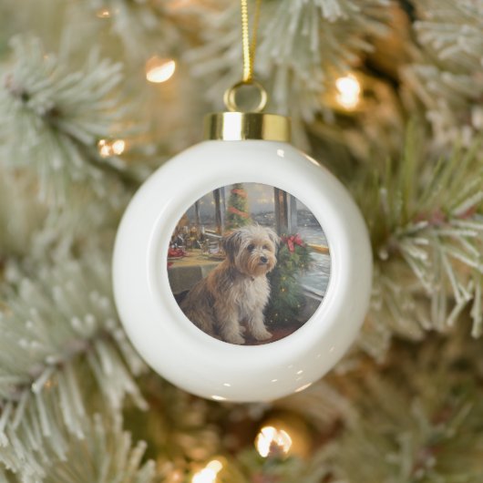 Biewer Terrier Christmas Cruise: Pawsome Holiday Keramik Kugel-Ornament (Baum)