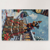 Biewer Terrier Christmas Holiday Travel Puzzle (Horizontal)