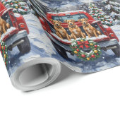 Biewer Terrier Christmas Red Truck Holiday Geschenkpapier (Rolleneckpunkt)