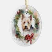 Biewer Terrier Christmas Wreath Festive Pup Keramik Ornament (Rechts)