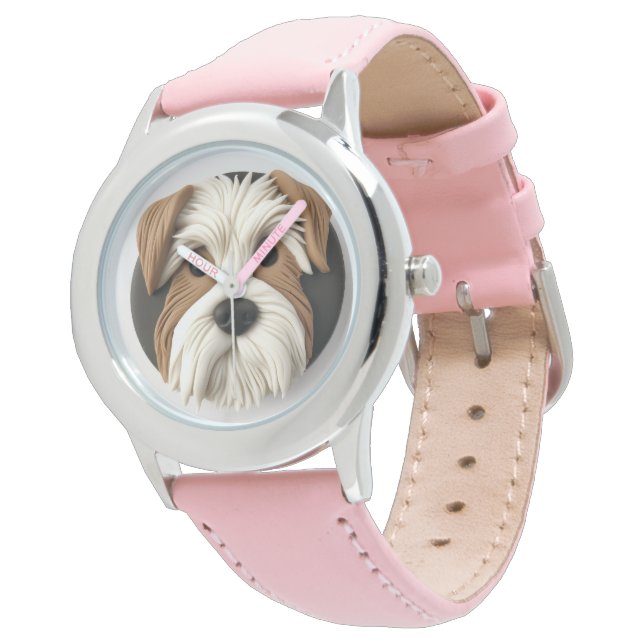 Biewer Terrier Dog 3D Inspiriert Armbanduhr (Schrägansicht)