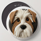 Biewer Terrier Dog 3D Inspiriert Button (Vorne & Hinten)