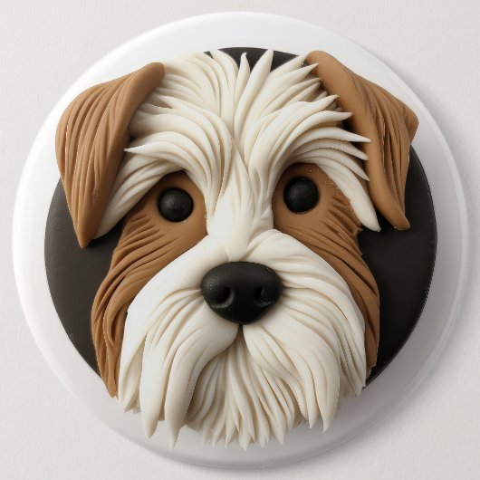Biewer Terrier Dog 3D Inspiriert Button (Vorderseite)