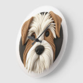 Biewer Terrier Dog 3D Inspiriert Große Wanduhr (Winkel)