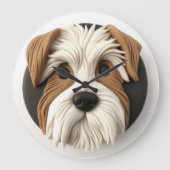 Biewer Terrier Dog 3D Inspiriert Große Wanduhr (Vorderseite)