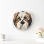 Biewer Terrier Dog 3D Inspiriert Große Wanduhr (Zuhause)