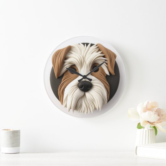 Biewer Terrier Dog 3D Inspiriert Große Wanduhr (Zuhause)