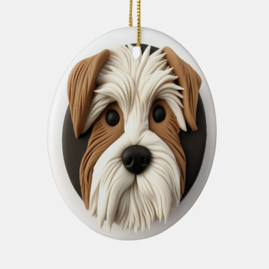 Biewer Terrier Dog 3D Inspiriert Keramik Ornament (Rechts)