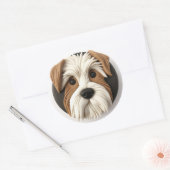 Biewer Terrier Dog 3D Inspiriert Runder Aufkleber (Umschlag)