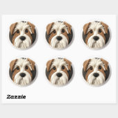 Biewer Terrier Dog 3D Inspiriert Runder Aufkleber (Blatt)