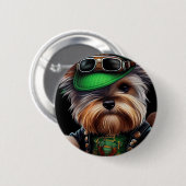 Biewer Terrier Dog Autofahrrad St. Patrick's Day Button (Vorne & Hinten)