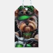 Biewer Terrier Dog Autofahrrad St. Patrick's Day Geschenkanhänger (Vorderseite)