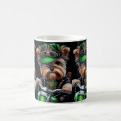 Biewer Terrier Dog Autofahrrad St. Patrick's Day Kaffeetasse (Mittel)