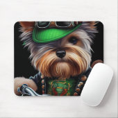 Biewer Terrier Dog Autofahrrad St. Patrick's Day Mousepad (Mit Mouse)