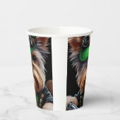 Biewer Terrier Dog Autofahrrad St. Patrick's Day Pappbecher (Links)