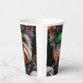 Biewer Terrier Dog Autofahrrad St. Patrick's Day Pappbecher (Rechts)