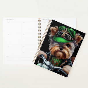 Biewer Terrier Dog Autofahrrad St. Patrick's Day Planer