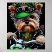 Biewer Terrier Dog Autofahrrad St. Patrick's Day Poster (Vorne)