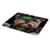 Biewer Terrier Dog Autofahrrad St. Patrick's Day Schneidebrett (Ecke)