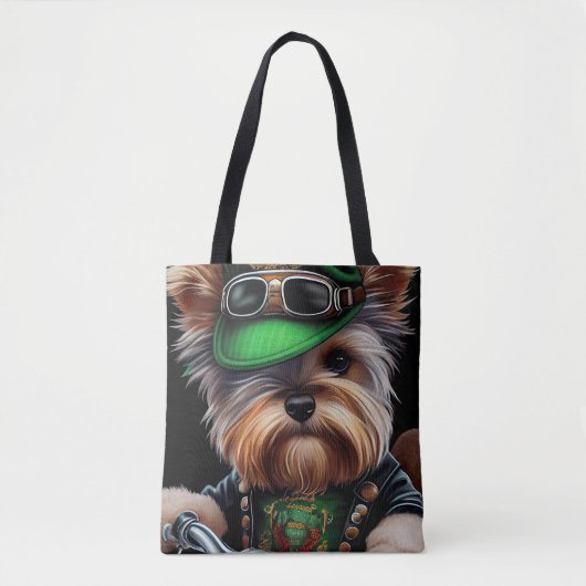 Biewer Terrier Dog Autofahrrad St. Patrick's Day Tasche (Vorderseite)