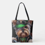 Biewer Terrier Dog Autofahrrad St. Patrick's Day Tasche (Rückseite)