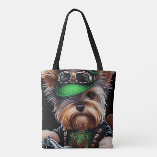 Biewer Terrier Dog Autofahrrad St. Patrick's Day Tasche (Rückseite)