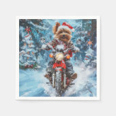 Biewer Terrier Dog Christmas Serviette (Vorderseite)