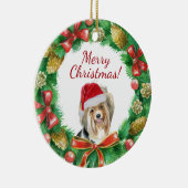 Biewer Terrier Dog Frory Christmas Keramik Ornament (Rechts)