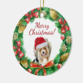 Biewer Terrier Dog Frory Christmas Keramik Ornament (Links)