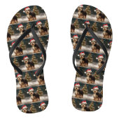 Biewer Terrier Dog in Schneehocht Badesandalen (Fußbett)