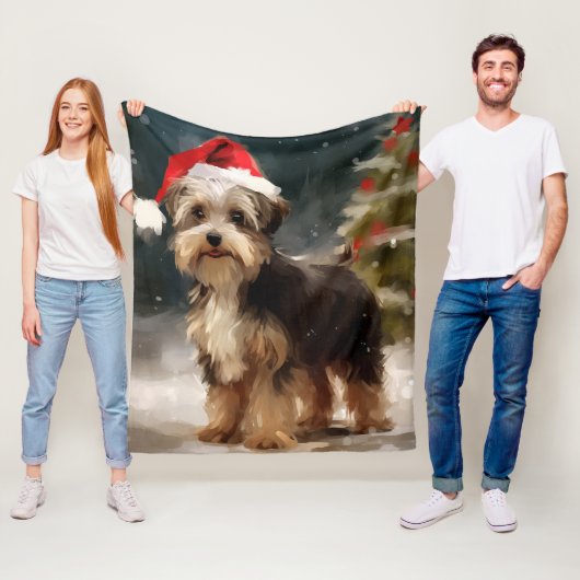 Biewer Terrier Dog in Schneehocht Fleecedecke (Beispiel)