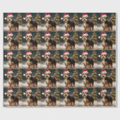 Biewer Terrier Dog in Schneehocht Geschenkpapier (Flach)