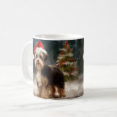 Biewer Terrier Dog in Schneehocht Kaffeetasse (Vorderseite Links)