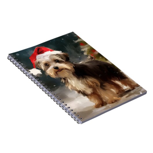 Biewer Terrier Dog in Schneehocht Notizblock (Rechte Seite)