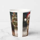 Biewer Terrier Dog in Schneehocht Pappbecher (Rechts)