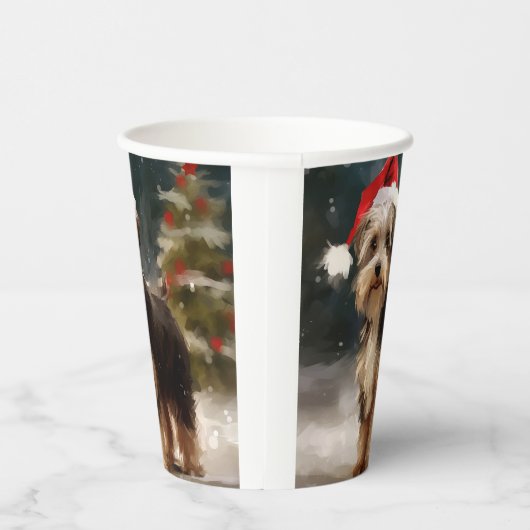 Biewer Terrier Dog in Schneehocht Pappbecher (Rechts)