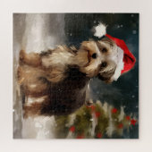 Biewer Terrier Dog in Schneehocht Puzzle (Horizontal)