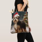 Biewer Terrier Dog in Schneehocht Tasche (Von Nahem)