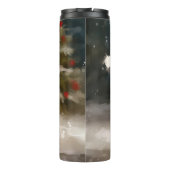 Biewer Terrier Dog in Schneehocht Thermosbecher (Rückseite)