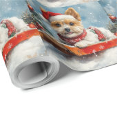Biewer Terrier Dog in Sledge Let it Snow Christmas Geschenkpapier (Rolleneckpunkt)