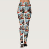 Biewer Terrier Dog in Sledge Let it Snow Christmas Leggings (Rückseite)