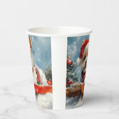 Biewer Terrier Dog in Sledge Let it Snow Christmas Pappbecher (Links)