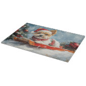 Biewer Terrier Dog in Sledge Let it Snow Christmas Schneidebrett (Ecke)